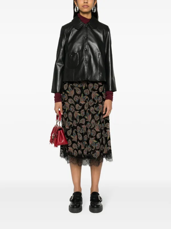 Ba&Sh Mylos Leather Jacket | Black | FARFETCH