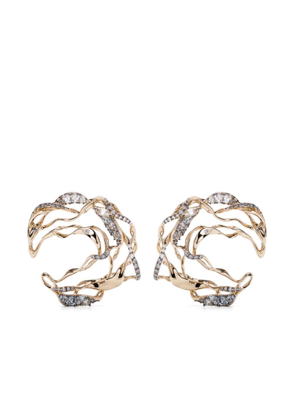 18kt yellow gold Smoulder diamonds earrings