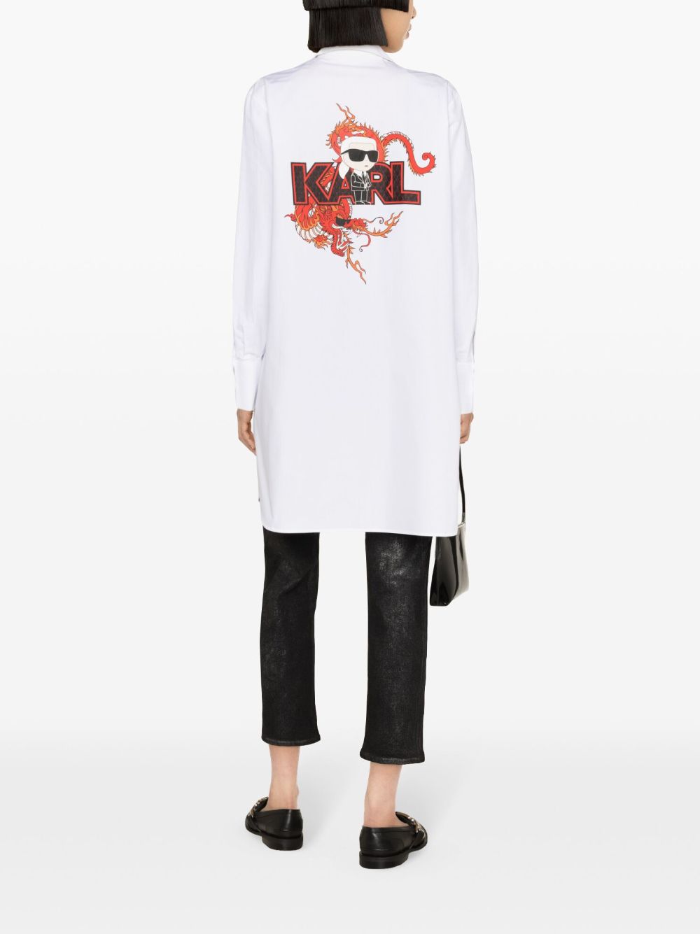 Shop Karl Lagerfeld K/lny Ikonik Shirtdress In White