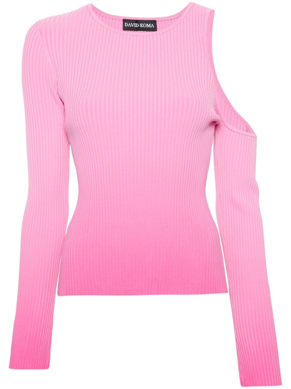 David Koma Cut-put Gradient Knit Top In Pink