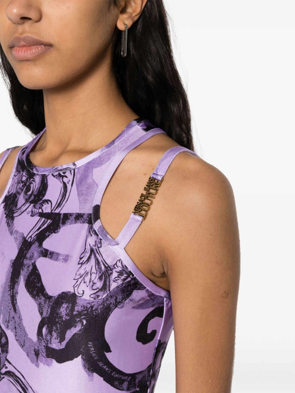 Versace Jeans Couture Mini-jurk met print Paars