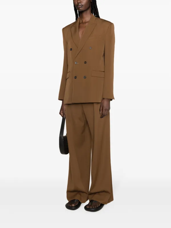 double-breasted Virgin Wool Blazer Brown FARFETCH IN