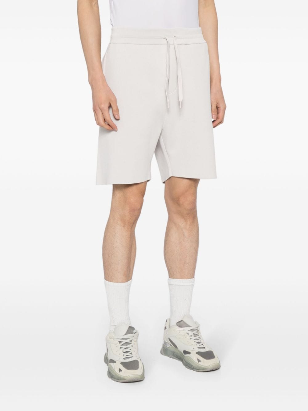 Shop Alpha Tauri Posos Knitted Track Shorts In Neutrals
