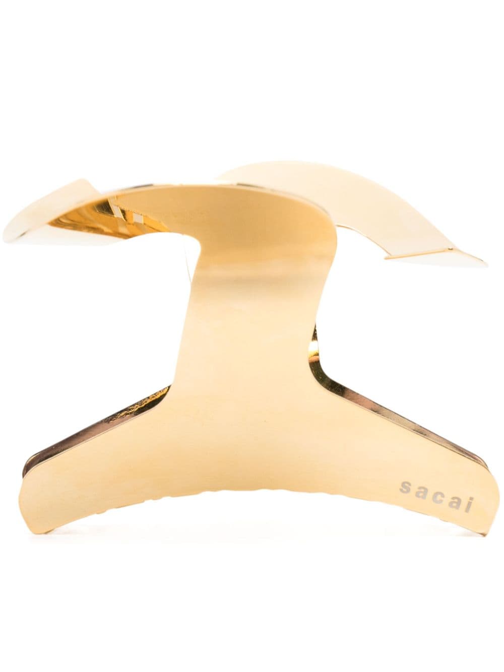 Shop Sacai S-shape Hair Clip In Gold