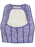 Philosophy Di Lorenzo Serafini bouclé cropped top - Blue