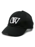 Off-White logo-embroidered cotton baseball cap - Black
