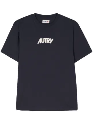 AUTRY コットンTシャツ Autry logo-print Cotton T-shirt | Blue | FARFETCH JO