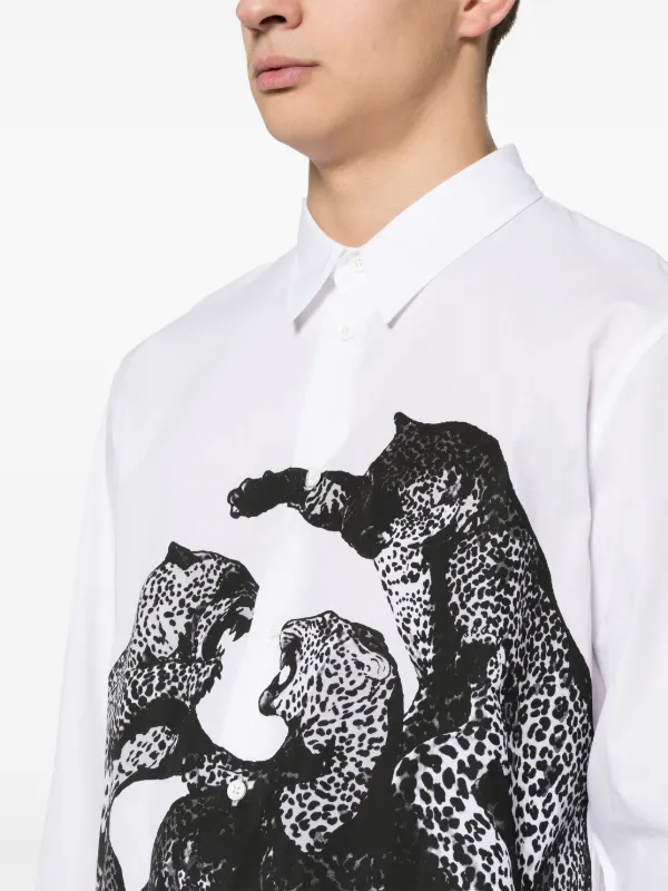 Just Cavalli - 17 ジャストカヴァリ Just cavalli シャツ 豹 Tシャツ 花柄 M Just Cavalli jaguar-print Cotton Shirt | White | FARFETCH