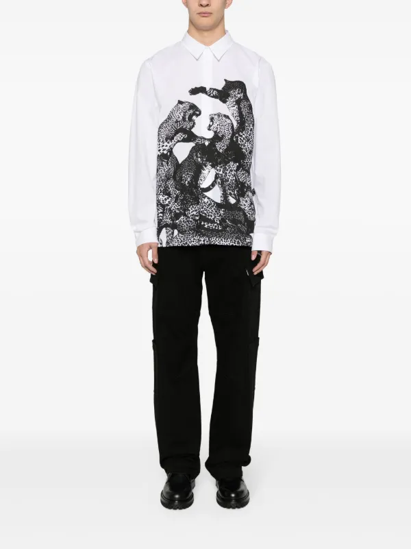 Just Cavalli - 17 ジャストカヴァリ Just cavalli シャツ 豹 Tシャツ 花柄 M Just Cavalli jaguar-print Cotton Shirt | White | FARFETCH