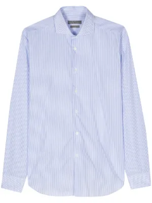 Armani Exchange logo-print Striped Cotton Shirt | White | FARFETCH ZA