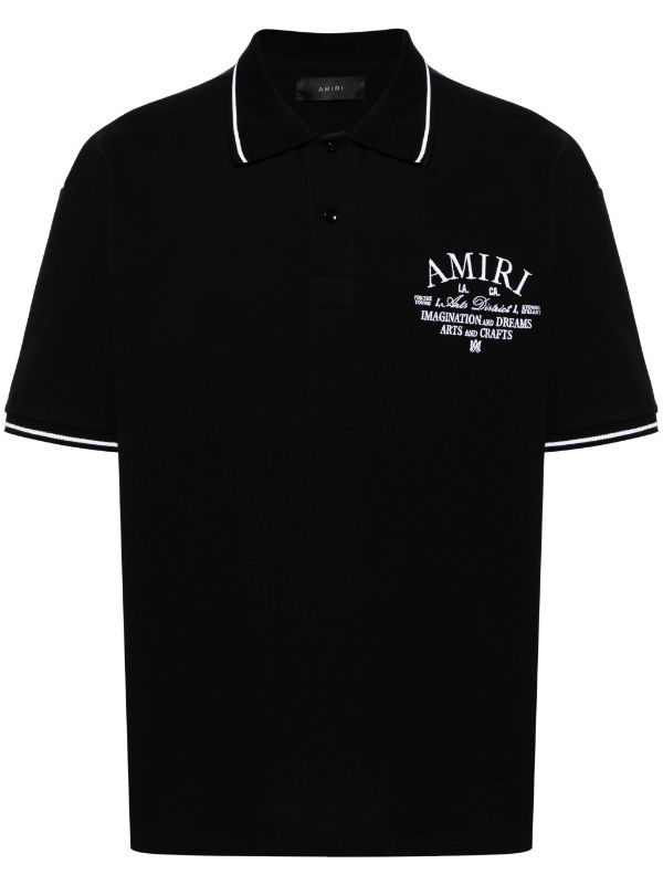 AMIRI Arts District-embroidered Polo Shirt - Farfetch