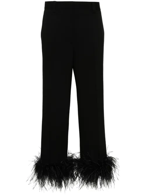 Pantalon bordé de plumes - Miu Miu - Modalova