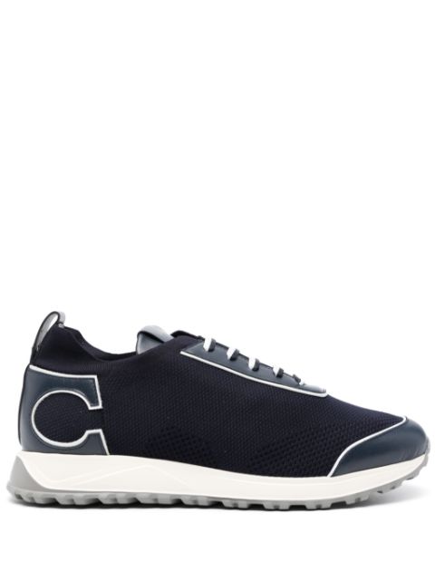 Canali logo-patch knitted sneakers