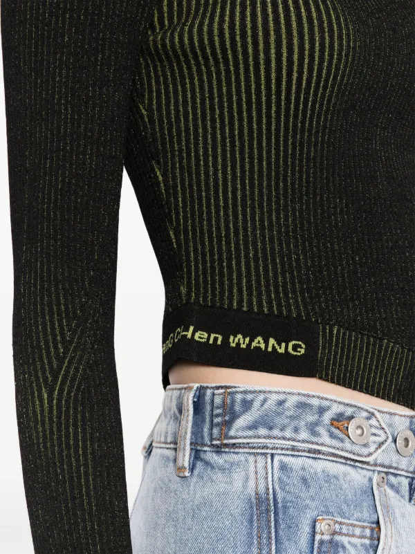 Feng Chen Wang side-slit Asymmetric Knitted Top | Black Feng Chen Wang side-slit Asymmetric Knitted Top | Black