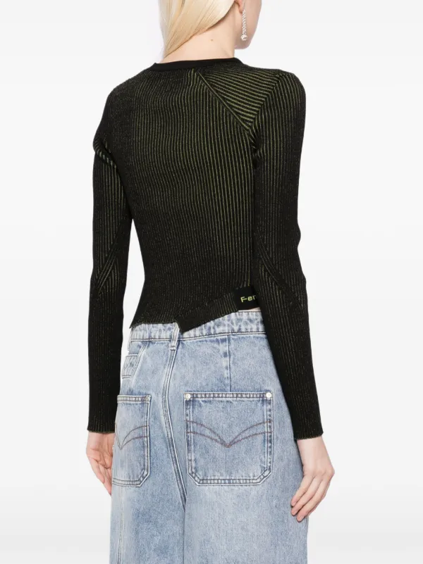 Feng Chen Wang side-slit Asymmetric Knitted Top | Black Feng Chen Wang side-slit Asymmetric Knitted Top | Black