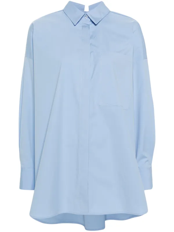 Lara Cotton Poplin Shirt in White Lara Cotton Poplin Shirt in White