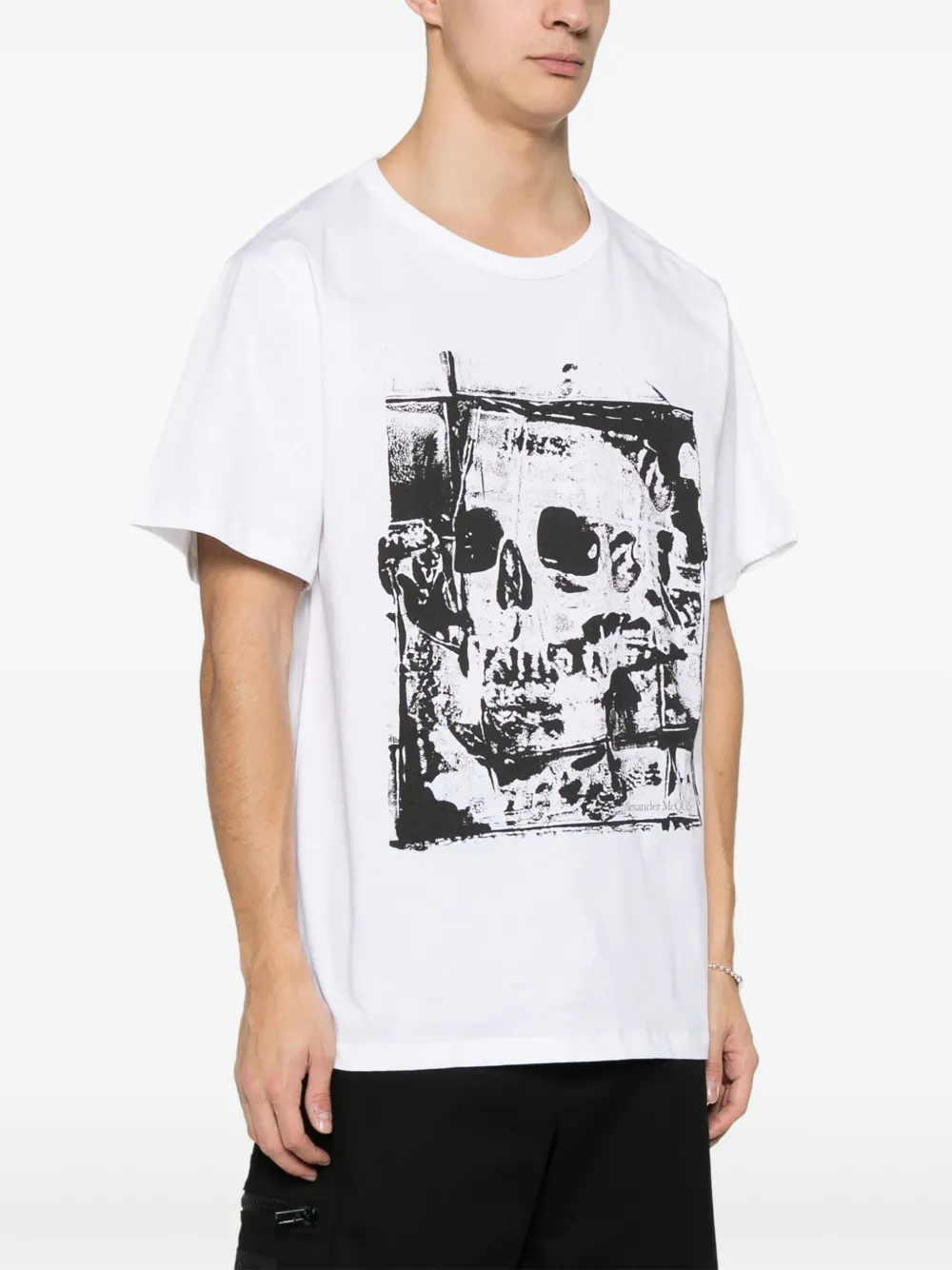 Shop Alexander Mcqueen Skull-print T-shirt In White