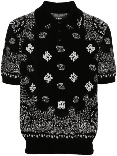 AMIRI logo-bandana jacquard polo shirt