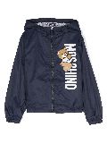 Moschino Kids Teddy Bear hooded jacket - Blue