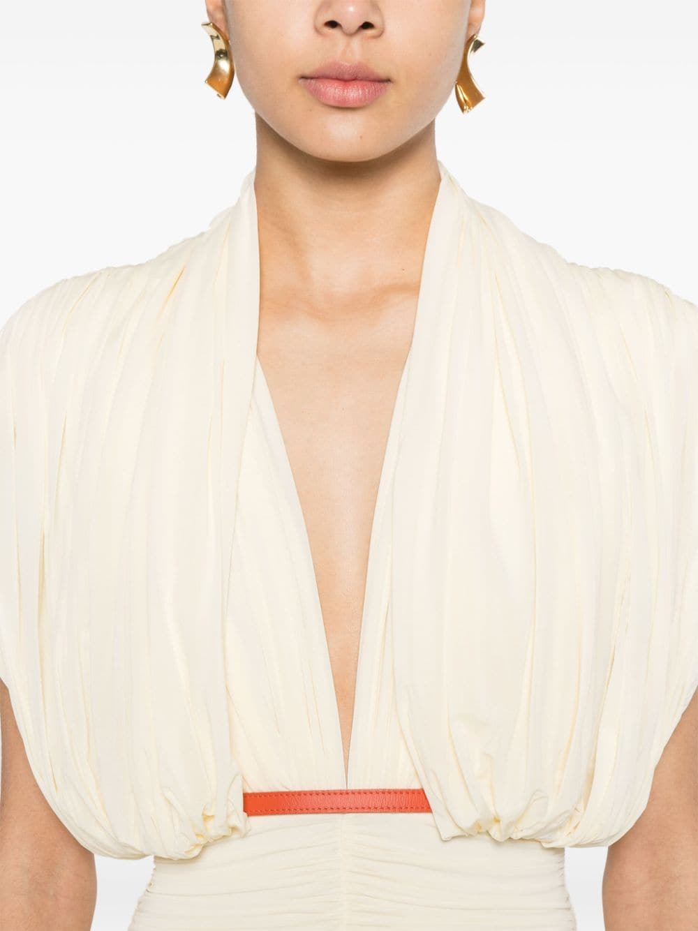 Shop Philosophy Di Lorenzo Serafini Draped-design Dress In Neutrals