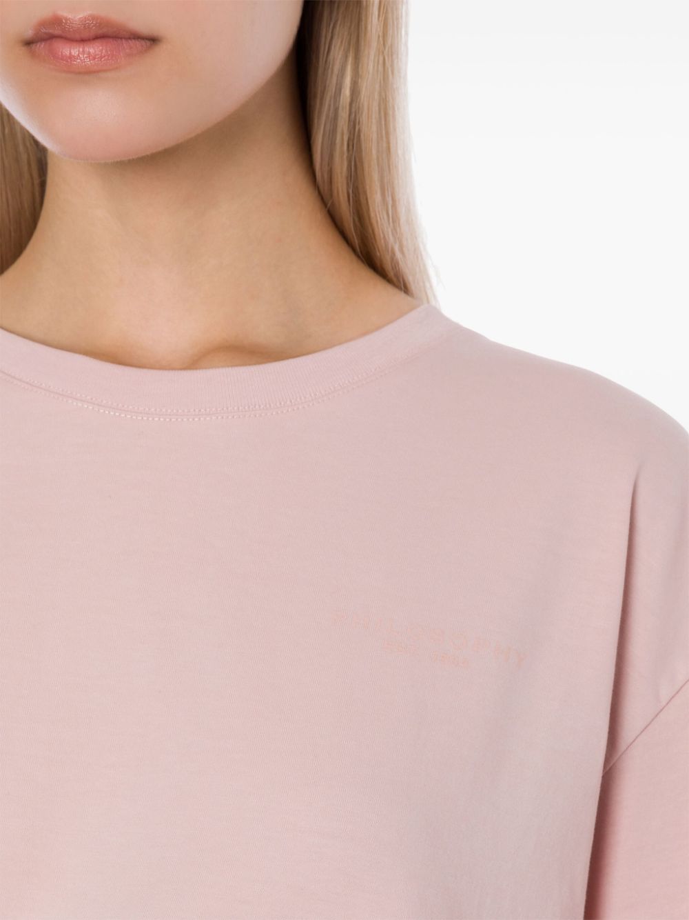 Philosophy Di Lorenzo Serafini Katoenen T-shirt met logoprint Roze