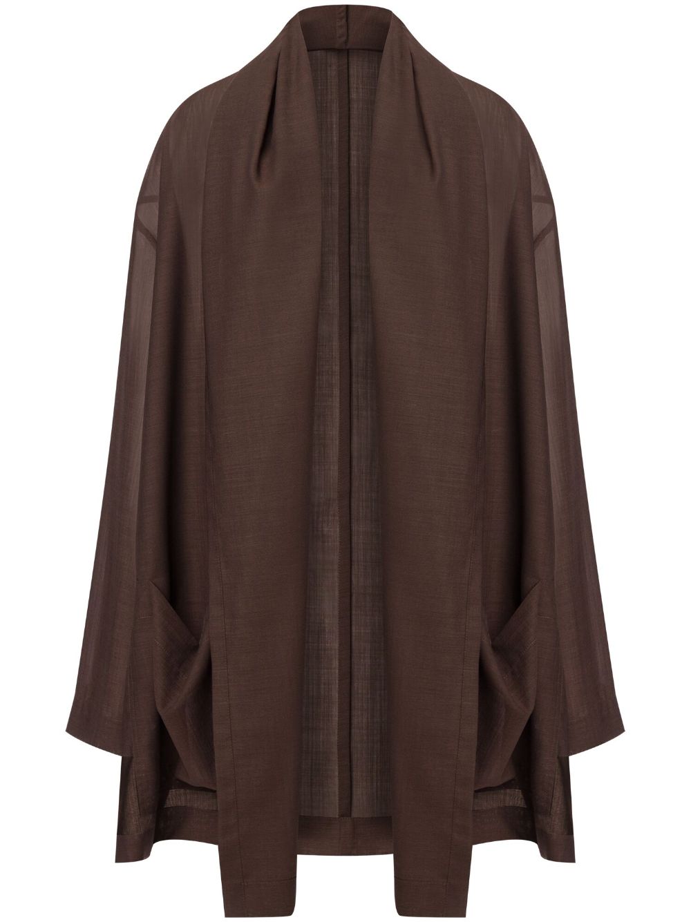 Philosophy Di Lorenzo Serafini semi-sheer wool-blend coat - Marrone