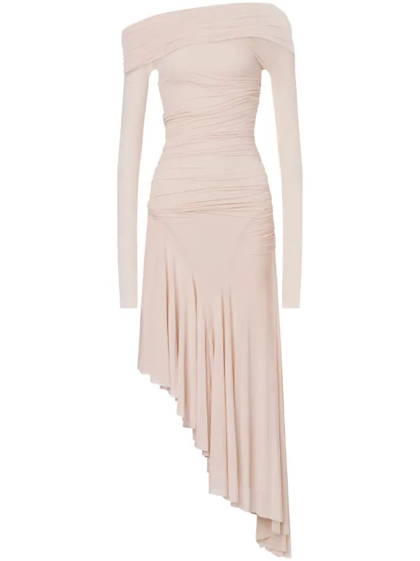 Philosophy Di Lorenzo Serafini Draped Asymmetric Midi Dress | Pink |  FARFETCH
