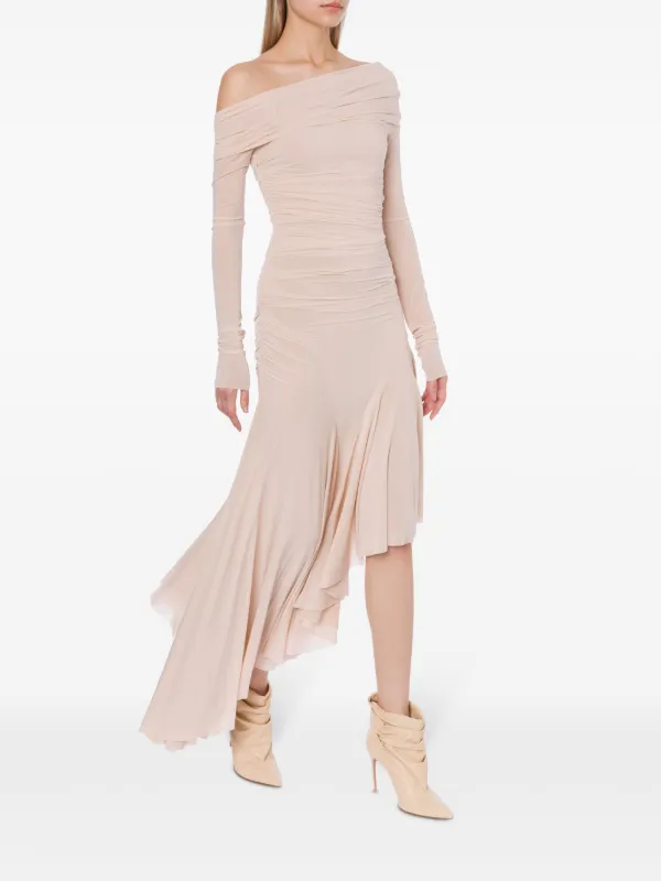 draped asymmetric midi dress The Andamane