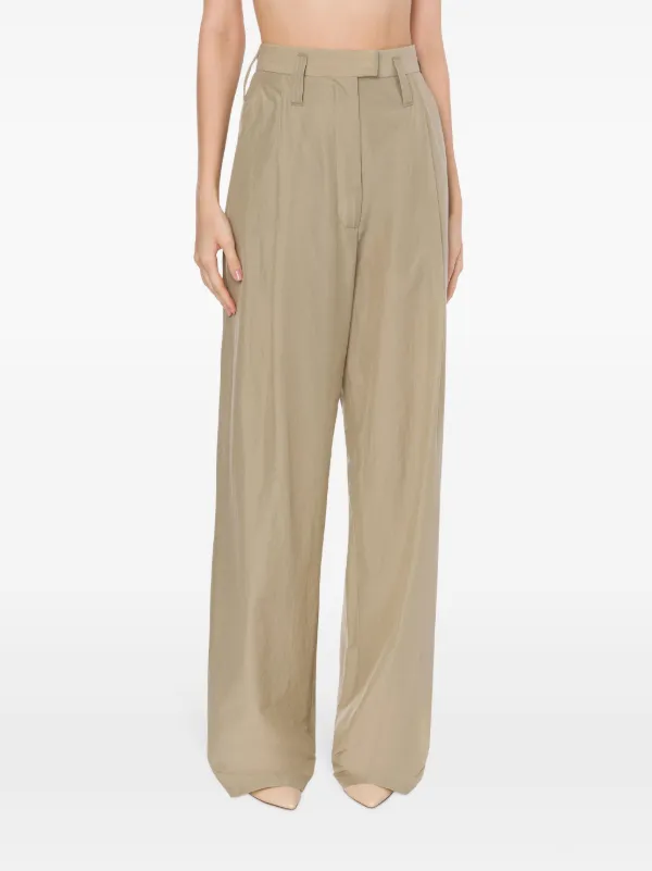 パンツ Philosophy Di Lorenzo Serafini Wide-Leg Trousers With Front PHILOSOPHY DI LORENZO SERAFINI Grain de poudre wide-leg