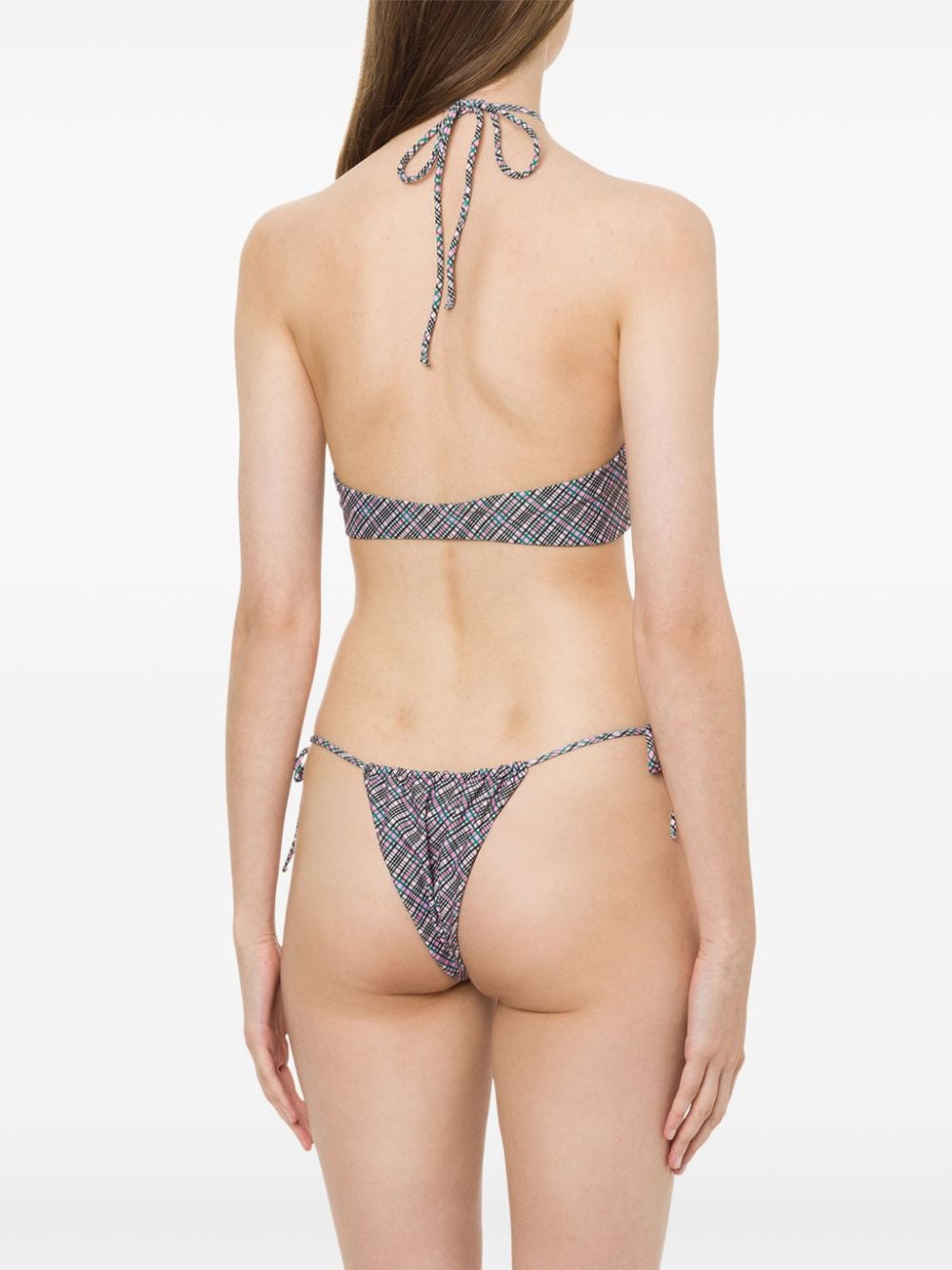 Shop Philosophy Di Lorenzo Serafini Checked Halterneck Bikini Set In Pink