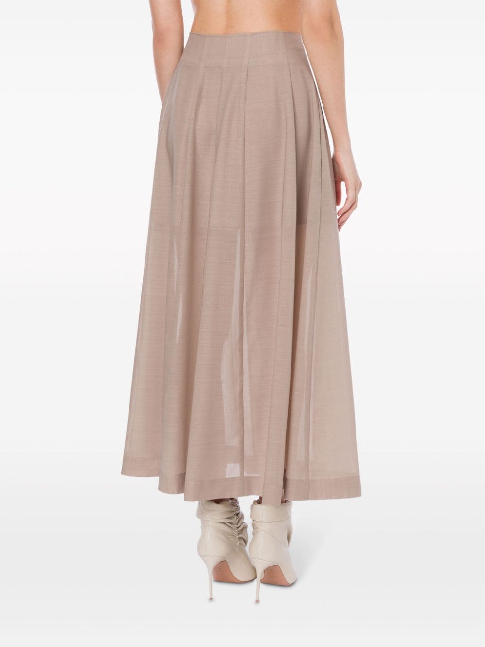Shop Philosophy Di Lorenzo Serafini Buttoned Semi-sheer Long Skirt In Grey
