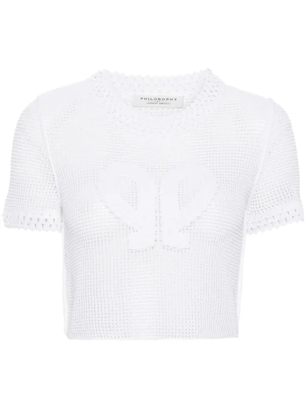 Tシャツ・カットソー PHILOSOPHY DI LORENZO SERAFINI Crop fit top Philosophy Di Lorenzo Serafini Leaves Print Cropped Top