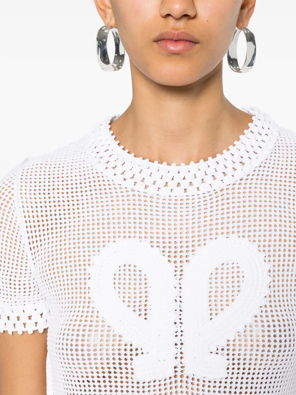 PHILOSOPHY DI LORENZO SERAFINI MACRAMÉ CROP TOP