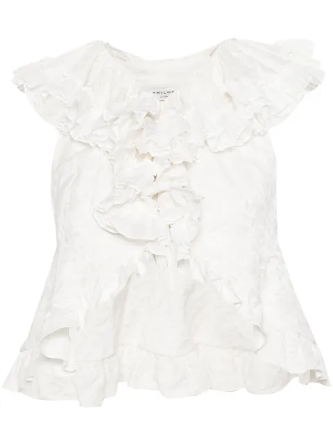 Philosophy Di Lorenzo Serafini floral-jacquard ruffled blouse