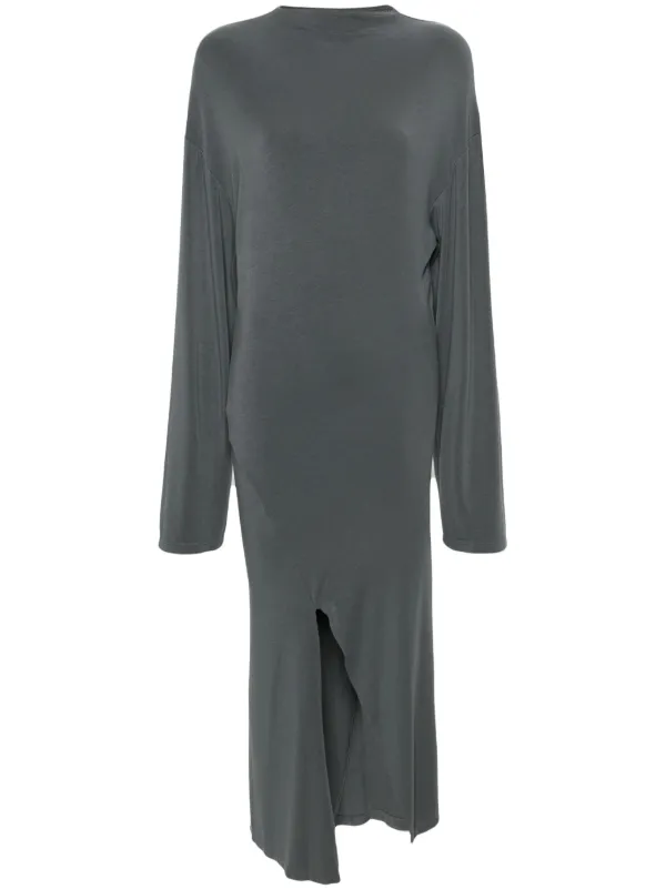 chinese dress ladies NdotM Jersey Long Sleeve Grey Maxi Dress