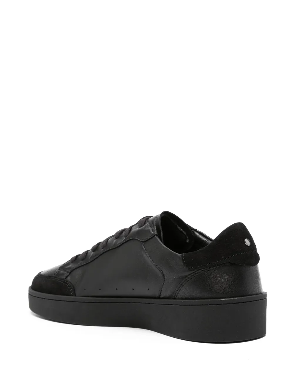 Canali Leren sneakers met suède vlak Zwart