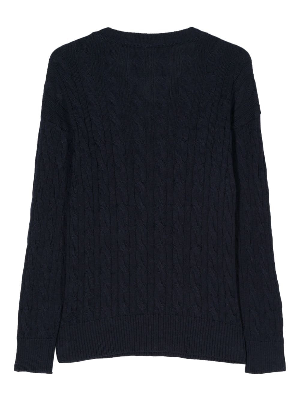 Shop Aspesi Cable-knit Cotton Jumper In Blue