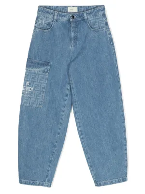 Fendi Kids ロゴ ジーンズ | ブルー | FARFETCH JP