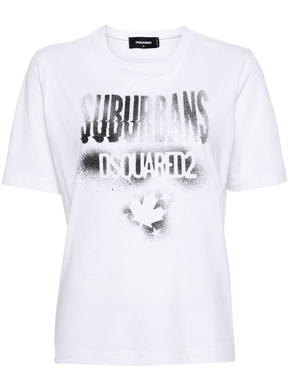 Dsquared2 Suburbans Printed Cotton T-shirt In White