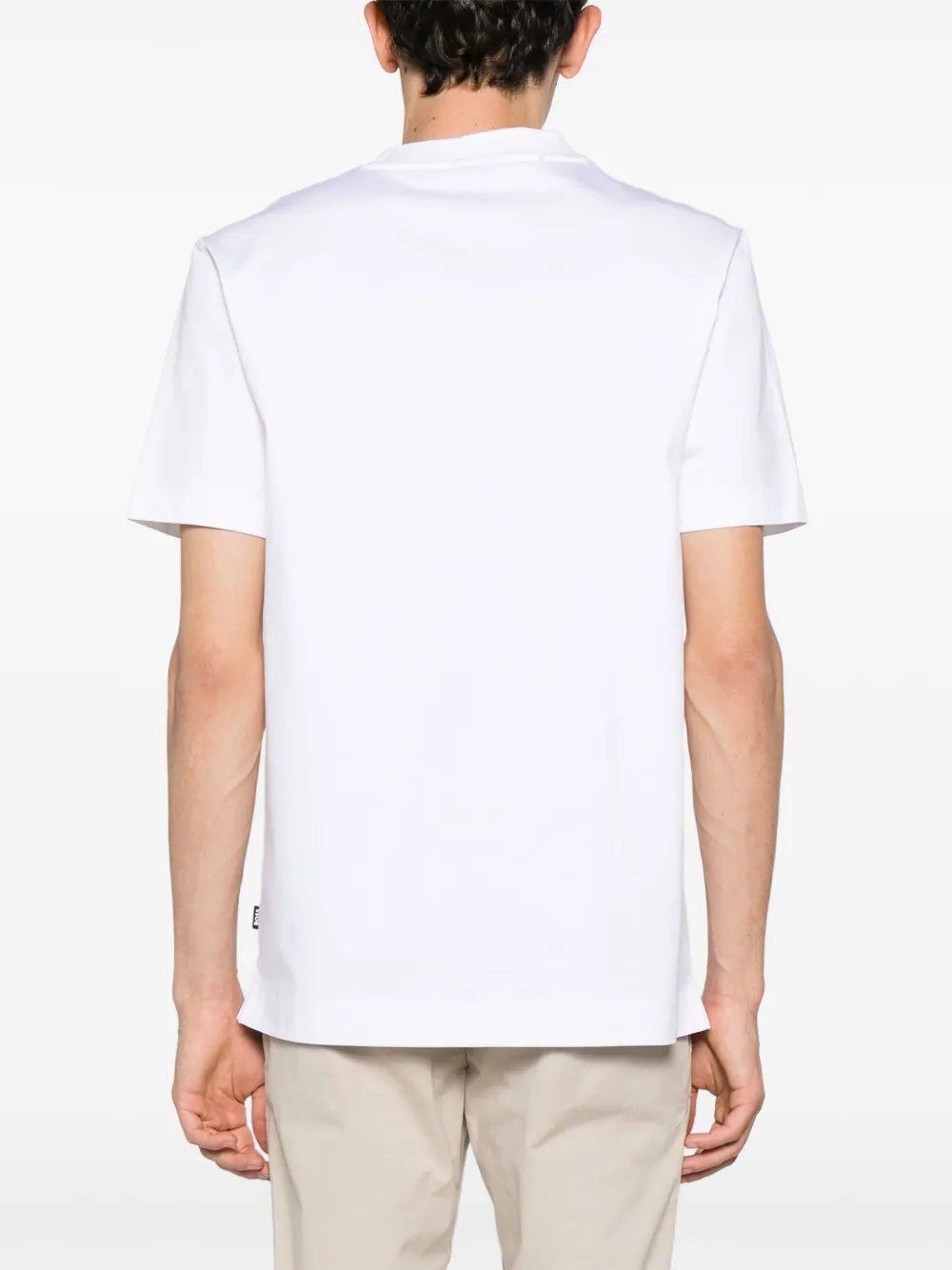 Shop Hugo Boss Embroidered-logo Cotton T-shirt In White