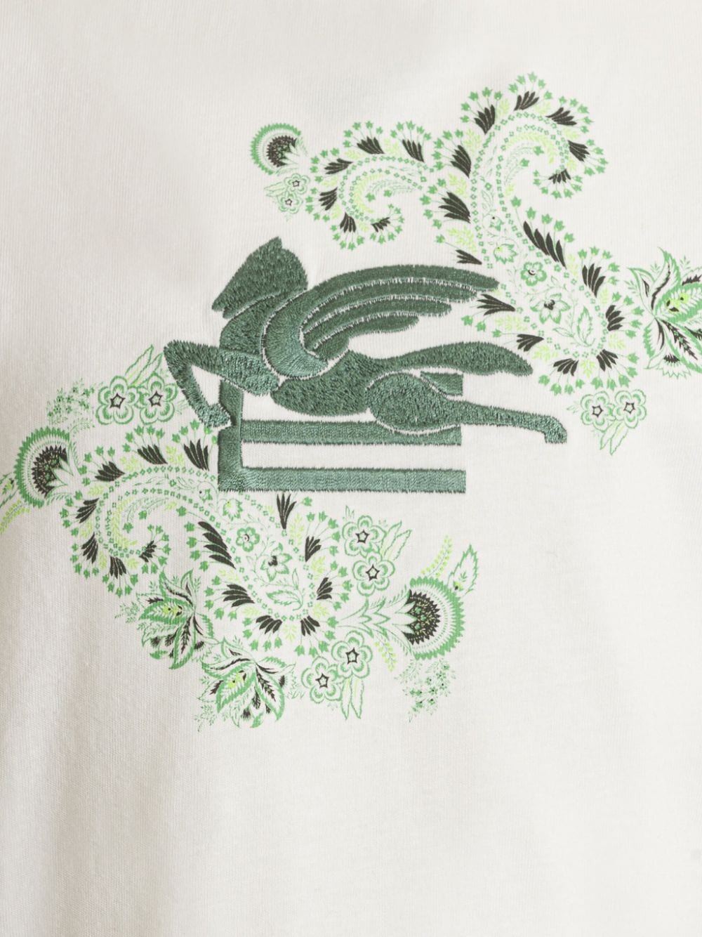 Shop Etro Logo-embroidered Cotton T-shirt In White