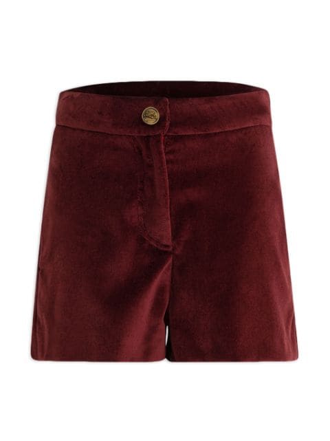 ETRO KIDS velvet-finish cotton shorts