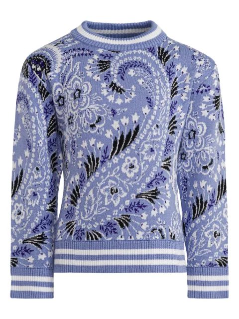 ETRO KIDS paisley intarsia-knit cotton jumper