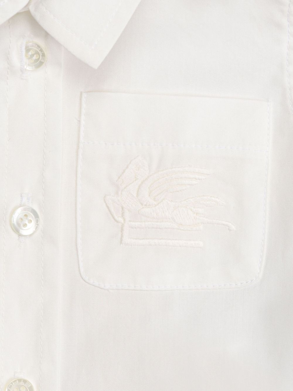 Shop Etro Pegaso-embroidered Shirt In White