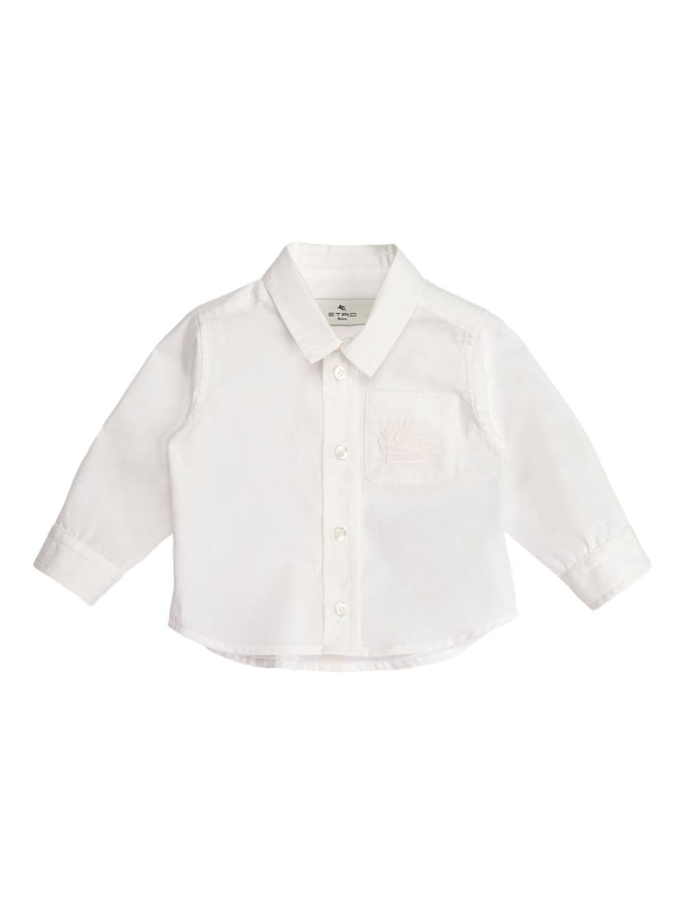 ETRO KIDS Pegaso-embroidered shirt - Weiß