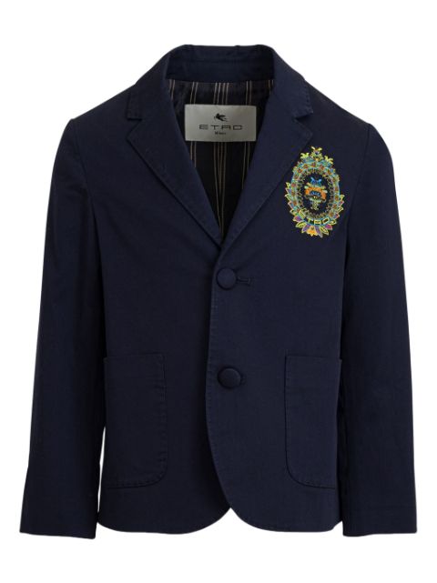 ETRO KIDS Coat of Arms-embroidered blazer