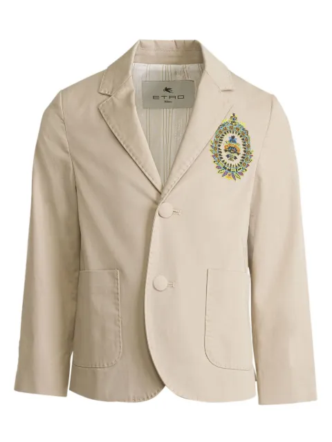 ETRO KIDS logo-embroidered single-breasted blazer