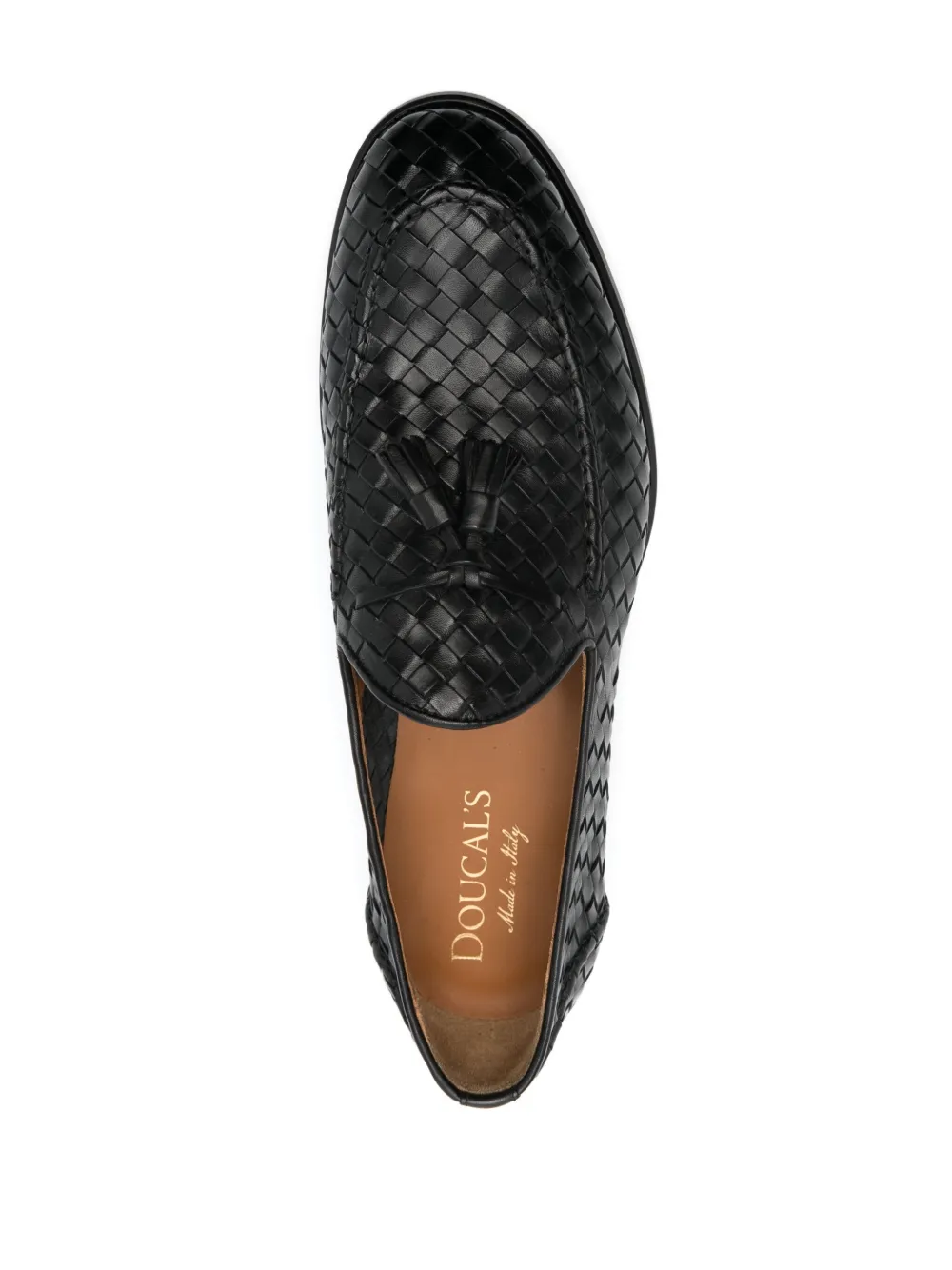 Doucal's Interwoven Leather Loafers In Black