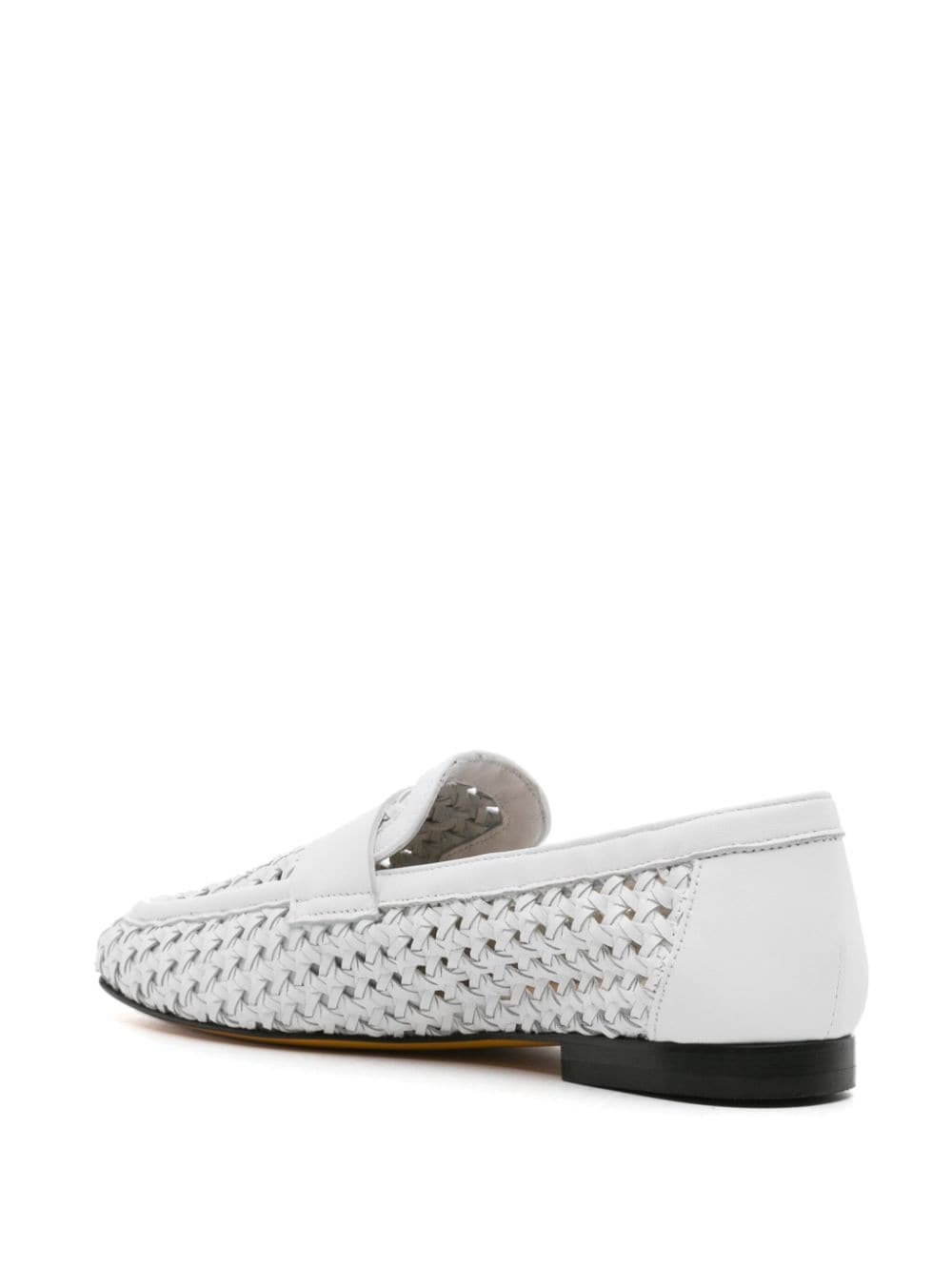Shop Doucal's Interwoven Leather Loafers In White