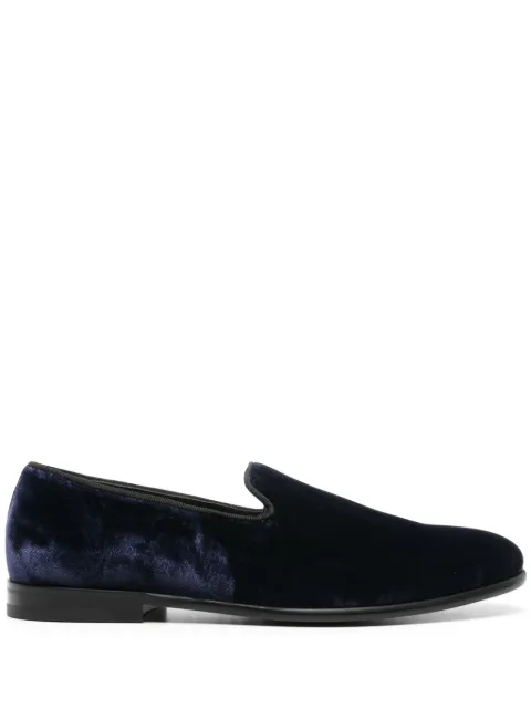 Doucal's almond-toe velvet loafers